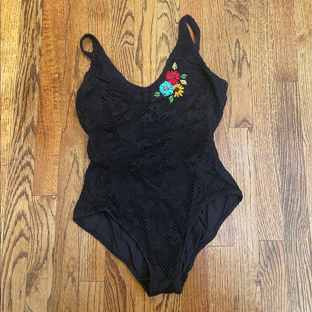 Rosa Ferrer Black Onepiece Bathingsuit